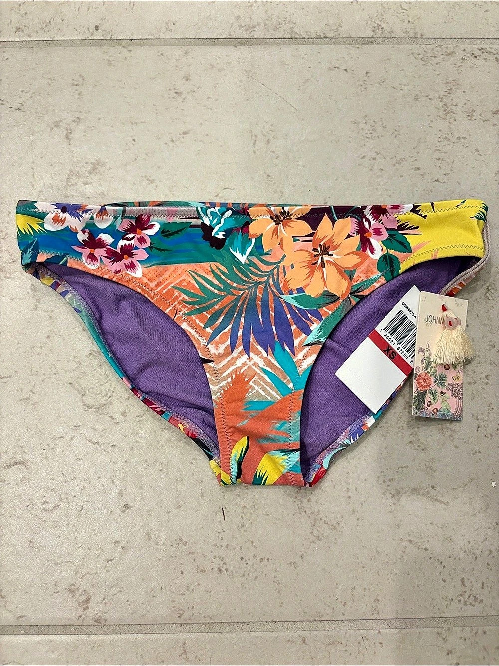 Johnny Was Zeru Floral Bikini Bottom Multicolor XS NWT